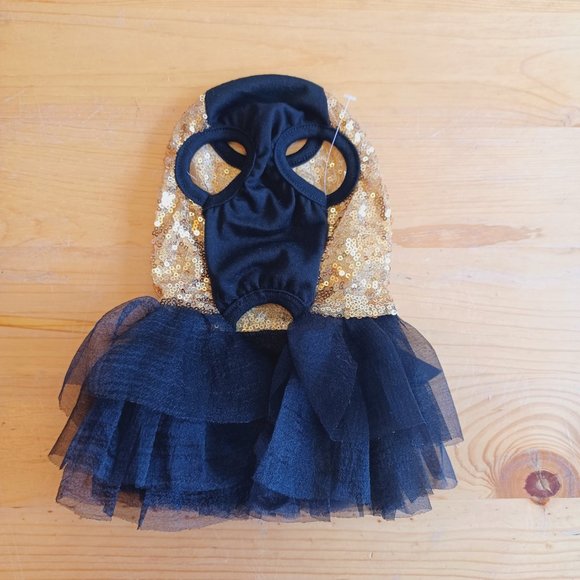 NWOT! Dog Dress - Black with gold Sequins (5137) - Picture 2 of 3